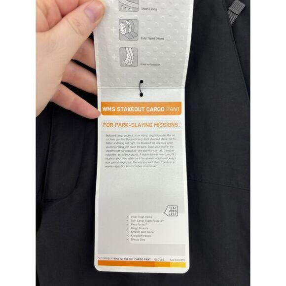 Burton Pants Womens Small Stakeout Cargo Snowboard True Black Waterproof NWT - Picture 8 of 10